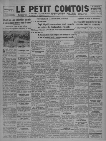 10/01/1940 - Le petit comtois [Texte imprimé] : journal républicain démocratique quotidien