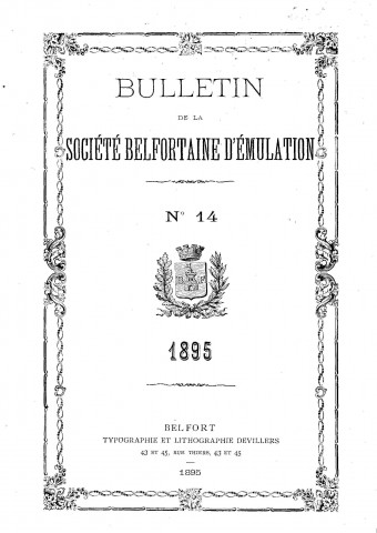 01/01/1895 - Bulletin de la Société belfortaine d'émulation [Texte imprimé]
