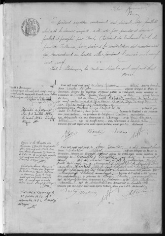 Registre des naissances, 1909