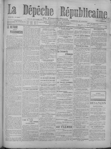 21/11/1918 - La Dépêche républicaine de Franche-Comté [Texte imprimé]
