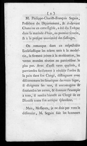 Proclamation de l'évêque métropolitain du département du Doubs, faite par M. Monnot, vice-président de ce département et président de l'élection, avant la messe solennelle, chantée à cette occasion dans l'église cathédrale, en présence des électeurs, des corps administratifs et de tout le peuple, le mardi 15 février 1791