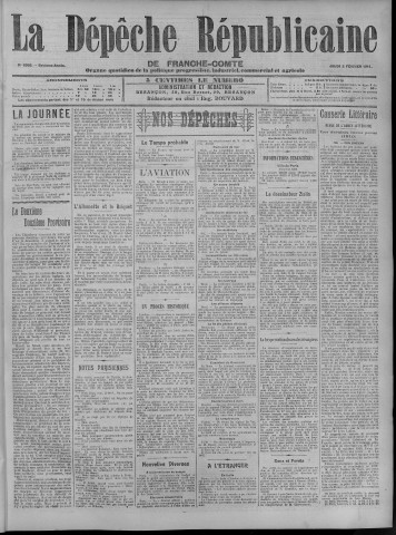 02/02/1911 - La Dépêche républicaine de Franche-Comté [Texte imprimé]