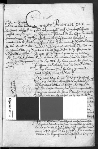 Comptes de la Ville de Besançon, recettes et dépenses, Compte de François Morel (1er juin 1647 - 31 mai 1648)