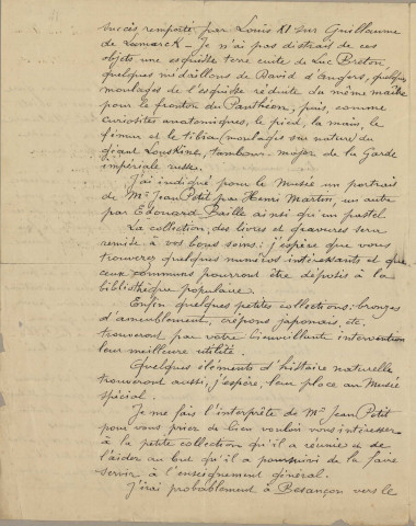 Dons et legs d'œuvres et d'objets : extraits de testaments, délibérations du conseil municipal, notification de dépôt de la Préfecture ou du Ministère de l'Instruction publique et des beaux-arts, listes d'objets et d'œuvres, correspondance.