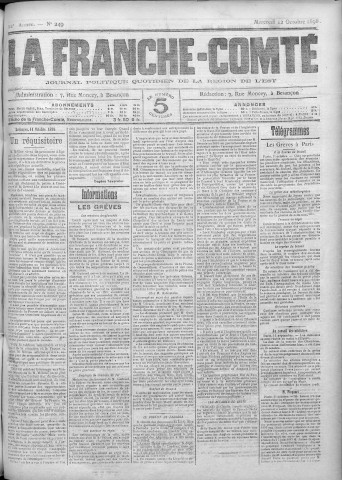 12/10/1898 - La Franche-Comté : journal politique de la région de l'Est