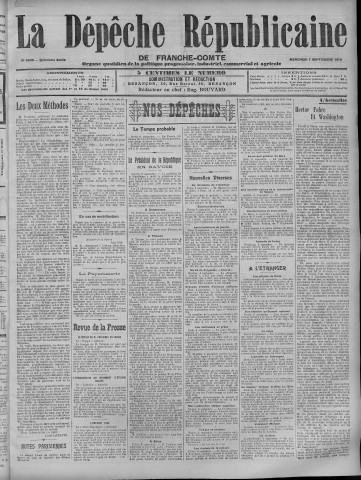 07/09/1910 - La Dépêche républicaine de Franche-Comté [Texte imprimé]