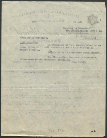 Ms Z 752 - Factures et lettres de commerçants et d'entreprises de Besançon, avec en-tête. 1890-1949
