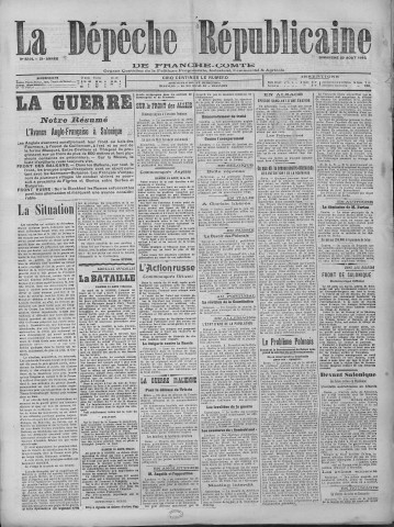 20/08/1916 - La Dépêche républicaine de Franche-Comté [Texte imprimé]
