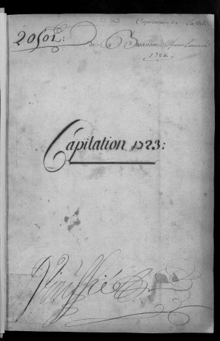 Registre de Capitation pour l'année 1723