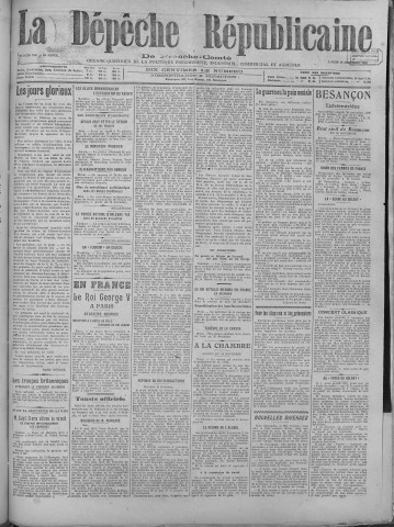 30/11/1918 - La Dépêche républicaine de Franche-Comté [Texte imprimé]