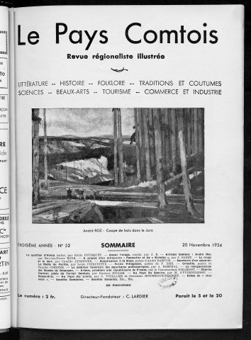 20/11/1934 - Le Pays comtois [Texte imprimé] : Revue régionaliste illustrée