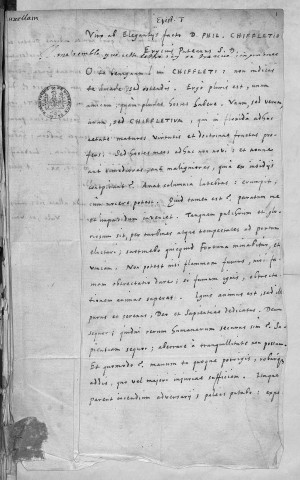 Ms Chiflet 118 - « Erycii Puteani epistolarum ad Chifletios tomus II »