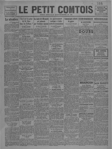 21/10/1940 - Le petit comtois [Texte imprimé] : journal républicain démocratique quotidien