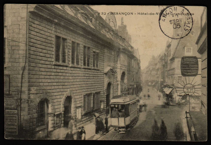 Besançon - Besançon - L'Hôtel de Ville et la Grande-Rue [image fixe] , 1904/1905