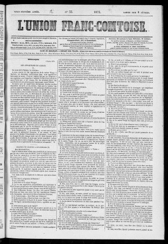 08/02/1873 - L'Union franc-comtoise [Texte imprimé]