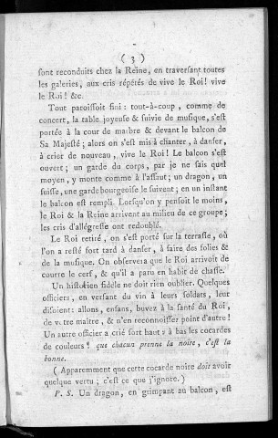 Extraits du Courrier de Versailles à Paris, des 3 et 5 Octobre 1789