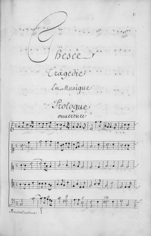 Thésée tragédie mise en musique par Mr. de Lully en [1688) et achevé de coppier par Ferré le 28 may 1728 [Musique manuscrite]