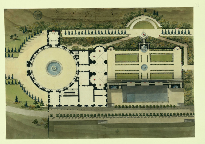 Plan de la villa Madama à Rome / Pierre-Adrien Pâris , [S.l.] : [P.-A. Pâris], [1700-1800]