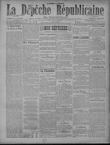 06/06/1923 - La Dépêche républicaine de Franche-Comté [Texte imprimé]