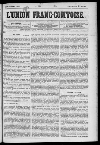 01/07/1874 - L'Union franc-comtoise [Texte imprimé]