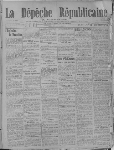 10/01/1919 - La Dépêche républicaine de Franche-Comté [Texte imprimé]