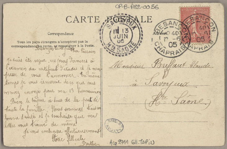 Besançon. La Porte Taillée [image fixe] , Besançon : Teulet, 1904/1905