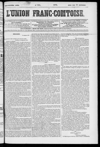 11/09/1873 - L'Union franc-comtoise [Texte imprimé]