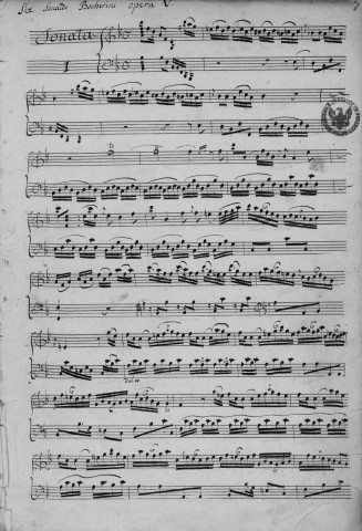 Six sonates de Boccherini pour le clavecin opéra 5e. [Musique manuscrite]