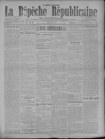 13/09/1922 - La Dépêche républicaine de Franche-Comté [Texte imprimé]