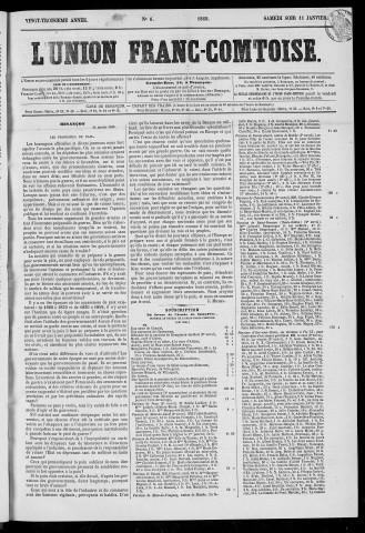 11/01/1868 - L'Union franc-comtoise [Texte imprimé]