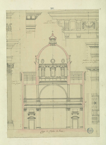 Coupe de l'église du Jésus [Gesù] / Pierre-Adrien Pâris , [S.l.] : [P.-A. Pâris], [1700-1800]