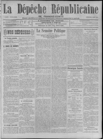 06/08/1911 - La Dépêche républicaine de Franche-Comté [Texte imprimé]