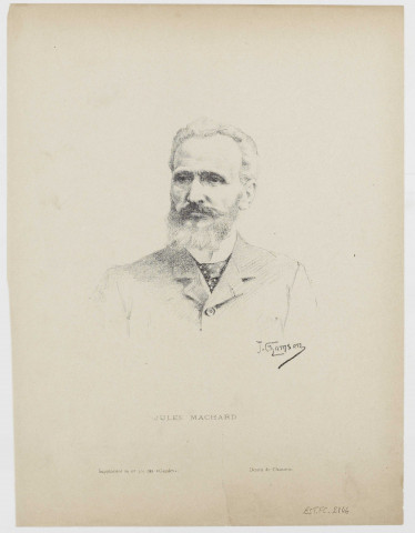 Jules Machard [image fixe] / dessin de Chamson , Besançon : Supplément au n° 385 des "Gaudes", 1880/1890