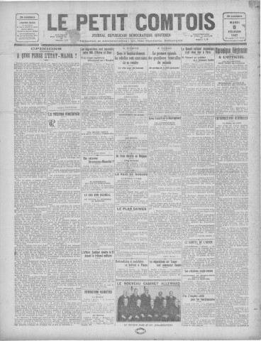 08/02/1927 - Le petit comtois [Texte imprimé] : journal républicain démocratique quotidien