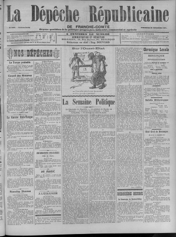 26/11/1911 - La Dépêche républicaine de Franche-Comté [Texte imprimé]