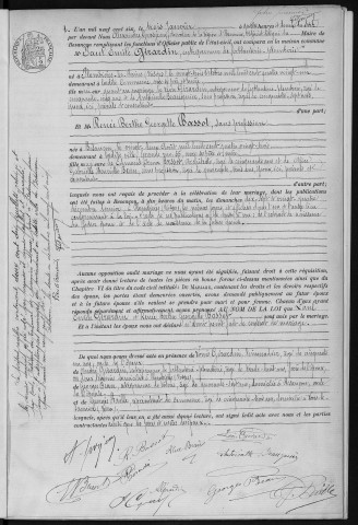 Registre des mariages, 1906