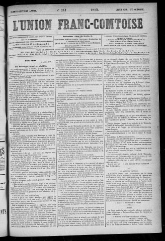 11/10/1883 - L'Union franc-comtoise [Texte imprimé]