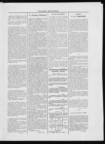 01/10/1882 - L'éclaireur franc-comtois : journal hebdomadaire, républicain indépendant d'annonces légales, judiciaires et commerciales : 1882, n° 1, 3, 4