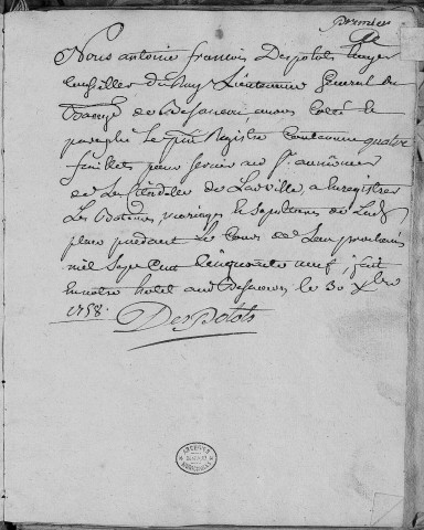 Registre d'établissements militaires : La Citadelle
baptêmes (naissances), mariages sépultures (décès) (7 septembre 1759 - 18 novembre 1766)