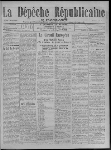 19/06/1911 - La Dépêche républicaine de Franche-Comté [Texte imprimé]