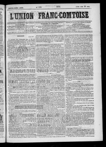 26/06/1876 - L'Union franc-comtoise [Texte imprimé]