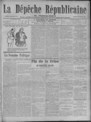 25/07/1909 - La Dépêche républicaine de Franche-Comté [Texte imprimé]