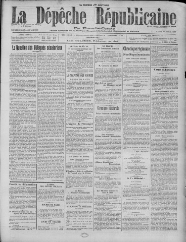 30/04/1929 - La Dépêche républicaine de Franche-Comté [Texte imprimé]