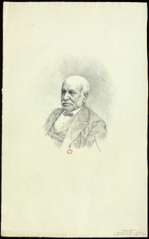 Alfred Ducat, architecte. Buste, de trois quarts, regardant à gauche [dessin] / signé : "H. Michel" , [S.l.] : [s.n.], [1800-1899]
