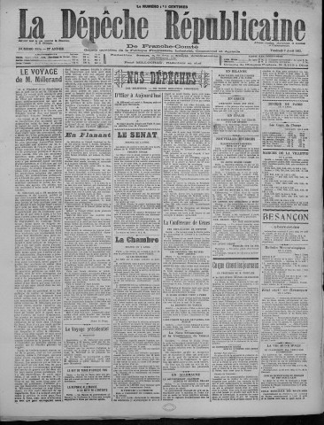 07/04/1922 - La Dépêche républicaine de Franche-Comté [Texte imprimé]