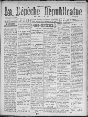 24/01/1924 - La Dépêche républicaine de Franche-Comté [Texte imprimé]