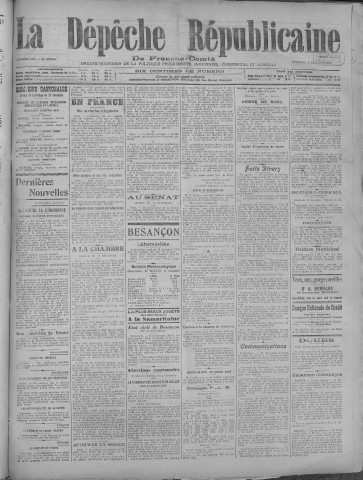 19/12/1919 - La Dépêche républicaine de Franche-Comté [Texte imprimé]