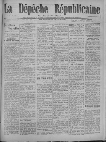 22/09/1919 - La Dépêche républicaine de Franche-Comté [Texte imprimé]