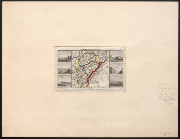 Itinéraire de l'Hermite [Cartes des 3 départements : Doubs, Jura, Haute-Saône]. [Document cartographique] , A Paris : chez Pillet aîné, 1800/1899