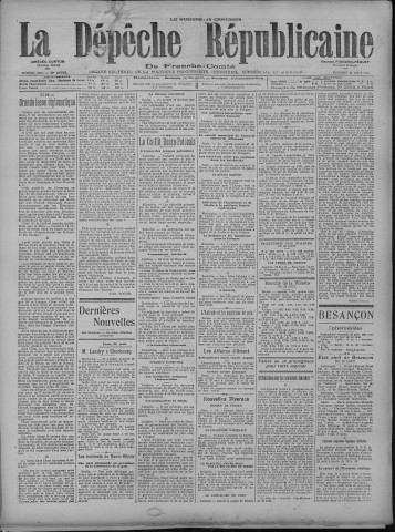 27/08/1920 - La Dépêche républicaine de Franche-Comté [Texte imprimé]